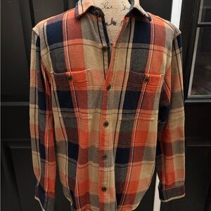 Old Navy Plaid Shirt in Orange and Navy